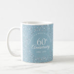 Mug Confetti des Coeurs du 60e anniversaire<br><div class="desc">Conçue pour coordonner avec notre collection Confetti de Coeurs du 60e anniversaire. Avec des confettis de coeurs délicats. Personnalisez avec vos soixante ans spéciaux d'information sur l'anniversaire du diamant en lettres chic. Conçu par Thisnotme©</div>