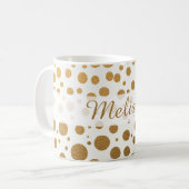 Mug Confetti Dots de Parties scintillant Gold élégant  (Devant gauche)