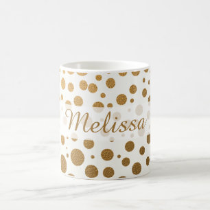 Mug Confetti Dots de Parties scintillant Gold élégant 