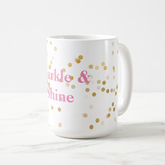 Mug Confetti en or blanc (Devant droit)