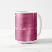 Mug Confetti glamé rose or étincelant (Devant droit)