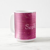 Mug Confetti glamé rose or étincelant (Devant gauche)