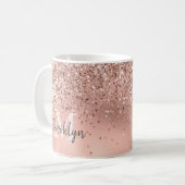Mug Confetti Monogramme de Parties scintillant d'or Ro (Devant gauche)