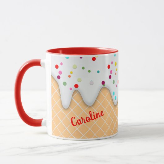 Mug Confetti Motif de plaisir de gaufre à cône (Gauche)