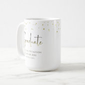 Mug Confetti Or Diplômé Confetti Moderne Calligraphie  (Devant gauche)