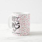 Mug Confettis argentés de coeurs de quarantième (Devant gauche)