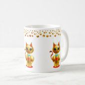 Mug Confettis Chat et Points Dorés (Devant droit)