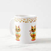 Mug Confettis Chat et Points Dorés (Devant gauche)