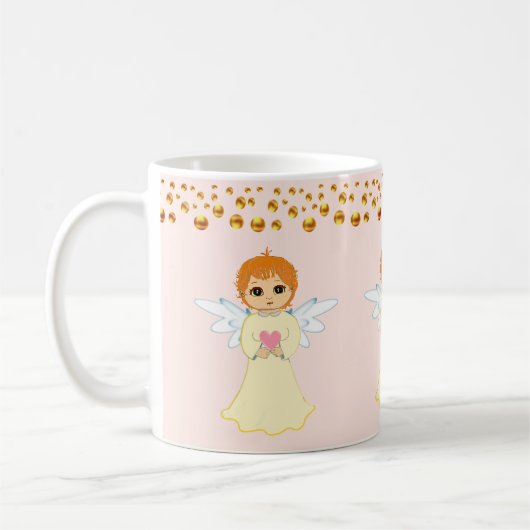 Mug Confettis d'ange et de points dorés (Gauche)