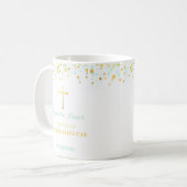 Mug Confettis de menthe et d'or de communion (Devant gauche)