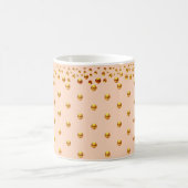 Mug Confettis de points dorés sur fond rose corail (Centre)