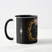 Mug Confettis d'or de fleur de parties scintillantes (Gauche)