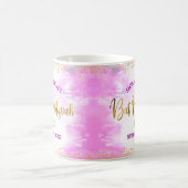 Mug Confettis écriture dorée aquarelle rose pour Bat M (Centre)