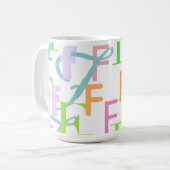 Mug Confettis en forme de lettre "F" (Devant gauche)