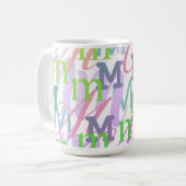 Mug Confettis en forme de lettre "M" (Devant gauche)