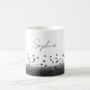 Mug Confettis noirs scintillants de manière unique