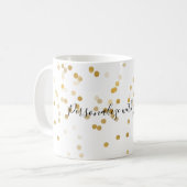 Mug Confettis personnalisés d'or (Devant gauche)