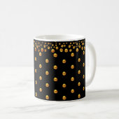 Mug Confettis Point Doré sur Fond Noir (Devant droit)
