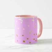 Mug Confettis roses et or Points Modernité Glamour (Devant droit)