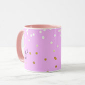 Mug Confettis roses et or Points Modernité Glamour (Devant gauche)