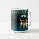 Mug Confettis & Script 50 & Fabuleux, Ombré Bleu sarce (Devant droit)