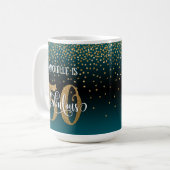 Mug Confettis & Script 50 & Fabuleux, Ombré Bleu sarce (Devant gauche)