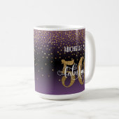 Mug Confettis & Script 50 & Fabuleux, Ombré rose et no (Devant droit)