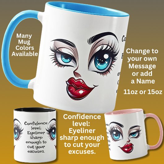 Mug Confiance, Ajouter un message nominatif, Yeux Fabu