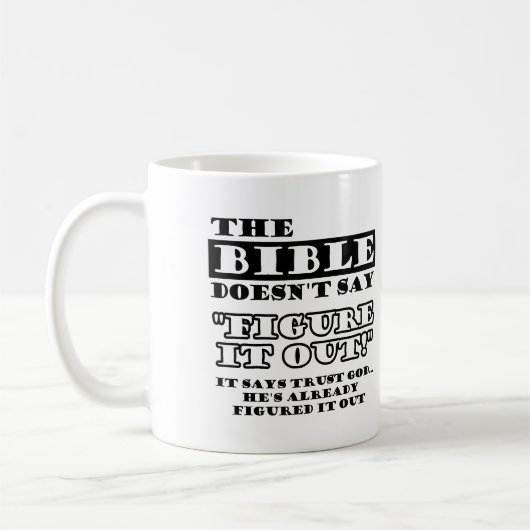 Mug Confiance chrétienne Dieu a tout prévu (Gauche)