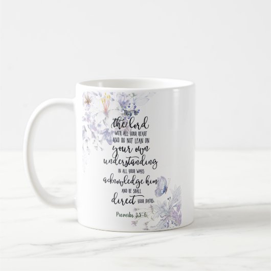 Mug Confiance dans le Seigneur floral (Gauche)