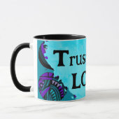 Mug Confiance Dans Le Seigneur Poisson Feuilles Purple (Gauche)
