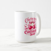 Mug Confiance Douce Cerise Rose Profond Citation Coque (Devant droit)