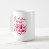 Mug Confiance Douce Cerise Rose Profond Citation Coque (Devant gauche)