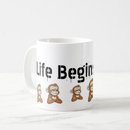 Mug Confident Monkey  Classic Mug, 11 oz (Devant gauche)