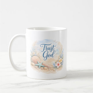 Mug "Confiez-vous en Dieu" Aquarelle de la côte chréti