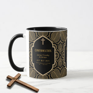 Mug CONFIRMATION Adulte Cadeau Black Gold Homme