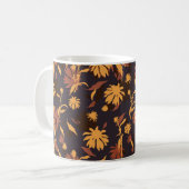 Mug Confleurs modernes élégants Jaune Orange gris fonc (Devant gauche)