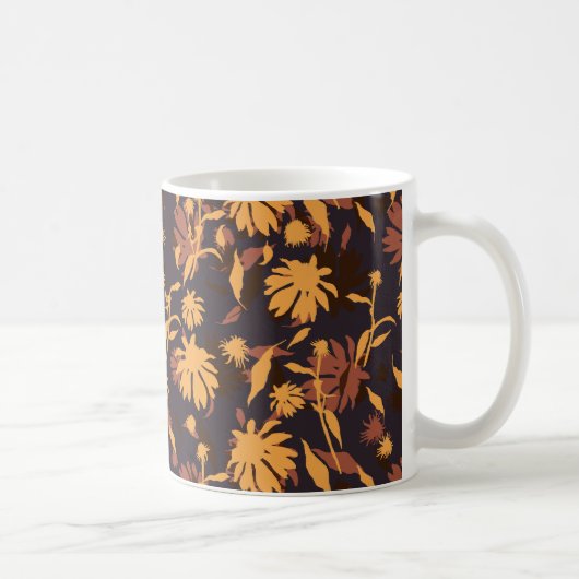 Mug Confleurs modernes élégants Jaune Orange gris fonc (Droite)