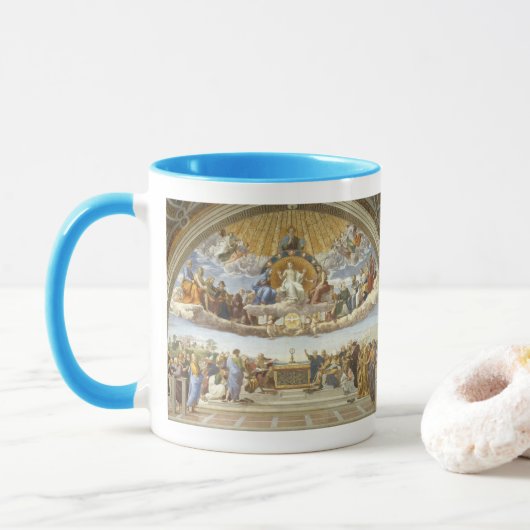 Mug Conflit du Saint Sacrement, Raphael Sanzio (Avec donut)