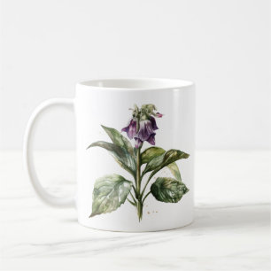 Mug confort dans l'aquarelle violette et verte