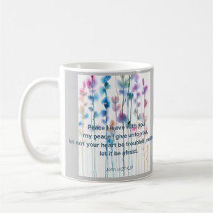 Mug Confort des vers bibliques avec fleurs d'aquarelle