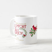 Mug Confort et joie Typographie de Noël personnalisée (Devant gauche)