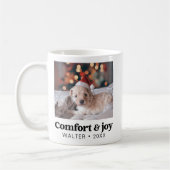 Mug Confort & Joie Photo et nom Noël moderne (Gauche)