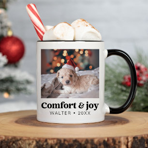 Mug Confort & Joie Photo et nom Noël moderne