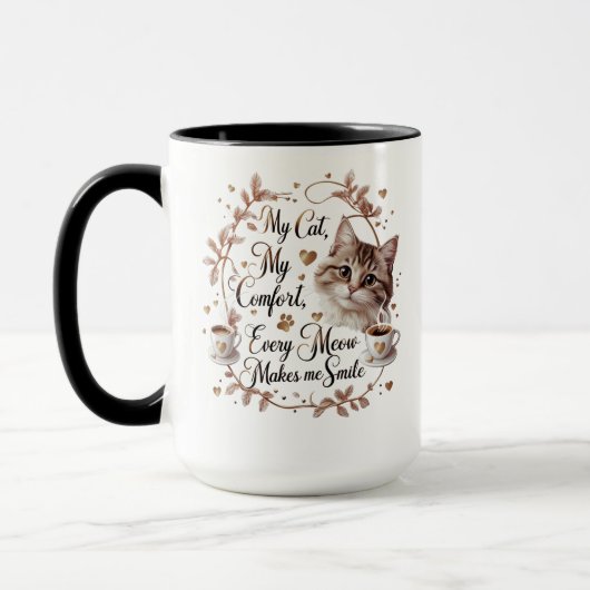Mug Confort pour chat et café - Vibes d'automne | (Gauche)