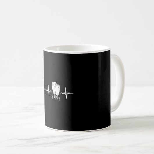 Mug Conga Drum Heartbeat Funny Pulse Line Drummer Men (Devant droit)