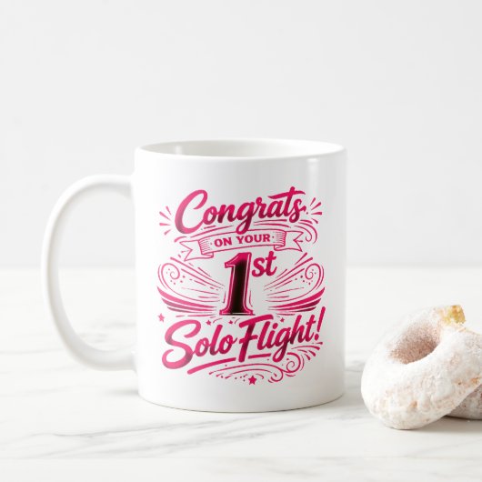 Mug Congrats on your 1st Solo Flight (Avec donut)