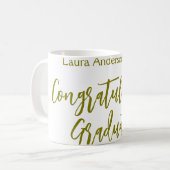 Mug Congratulations graduate golden name class 20XX si (Devant gauche)