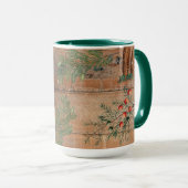 Mug Conifères rustiques de Noël en bois de pin (Devant droit)
