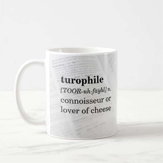 Mug Connaisseur de Turophile de fromage (Gauche)